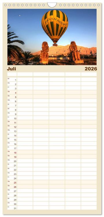 Produktbild: Familienplaner 2026 - &Auml;gypten - Impressionen mit 5 Spalten (Wandkalender, 21 x 45 cm) CALVENDO