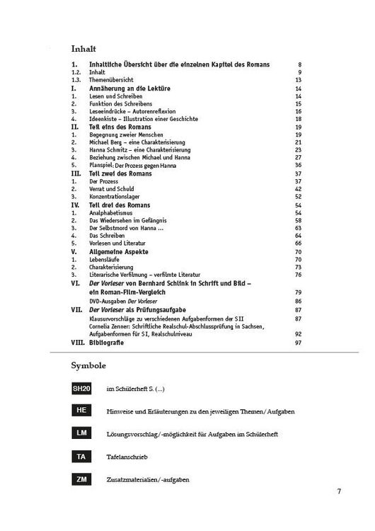 Produktbild: Der Vorleser &ndash; Bernhard Schlink &ndash; Lehrerheft
