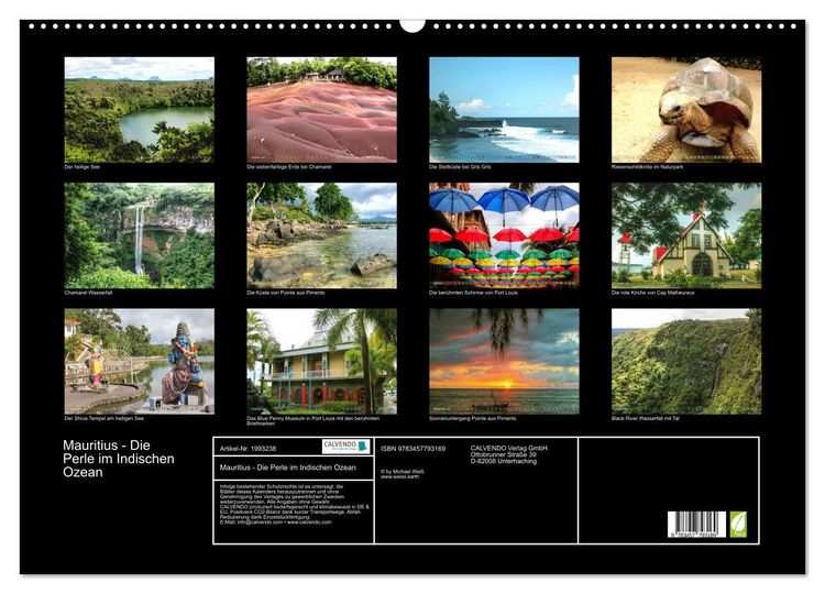 Produktbild: Mauritius - Die Perle im Indischen Ozean (Wandkalender 2026 DIN A2 quer), CALVENDO Monatskalender