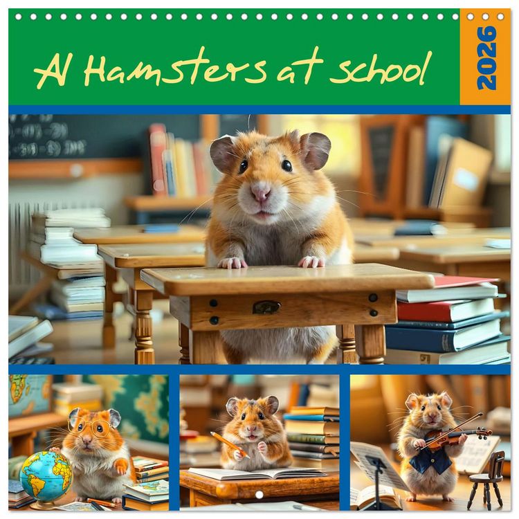 Produktbild: AI Hamsters at school (Wall Calendar 2026 12 &times; 12 Inch) CALVENDO 12 Month Wall Calendar