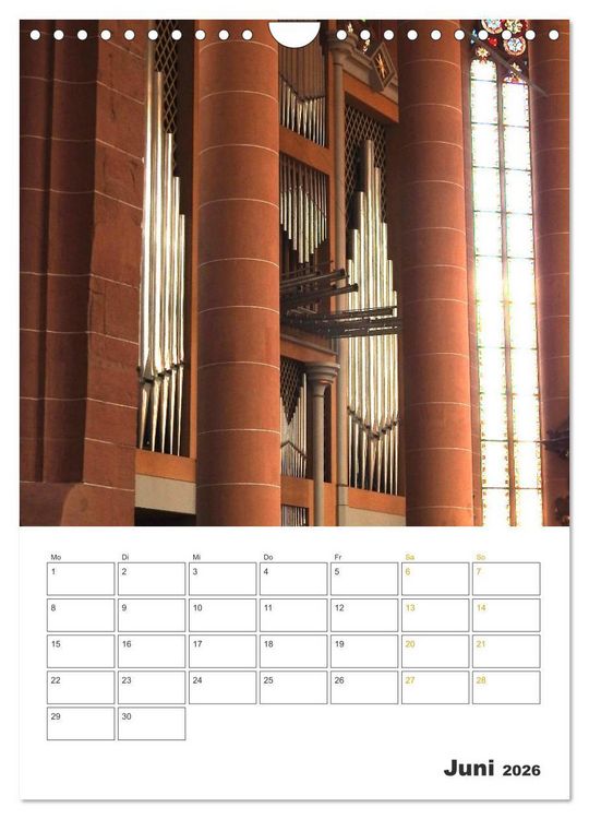 Produktbild: Orgeln zum Verlieben! (Wandkalender 2026 DIN A4 hoch), CALVENDO Monatskalender