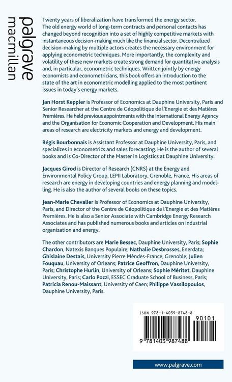 Produktbild: The Econometrics of Energy Systems