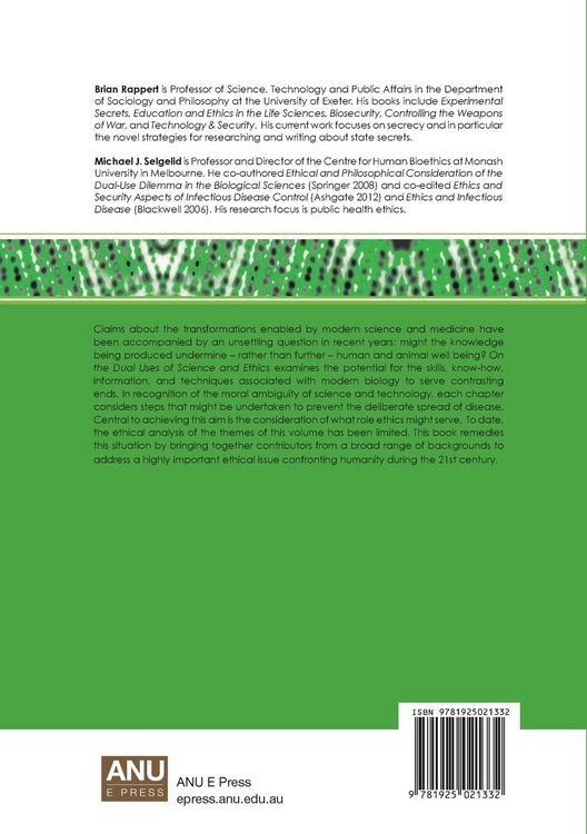 Produktbild: On the Dual Uses of Science and Ethics