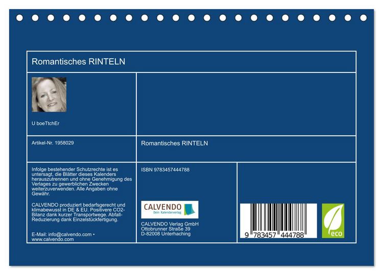 Produktbild: Romantisches RINTELN (Tischkalender 2026 DIN A5 quer), CALVENDO Monatskalender