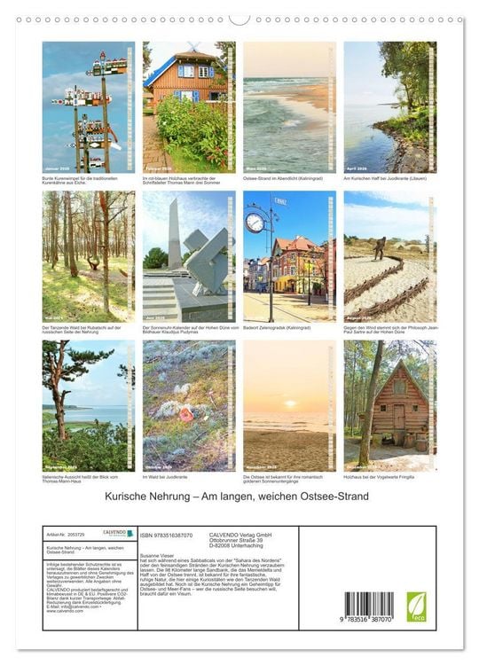 Produktbild: Kurische Nehrung &ndash; Am langen, weichen Ostsee-Strand (hochwertiger Premium Wandkalender 2026 DIN A2 hoch), Kunstdruck in Hochglanz