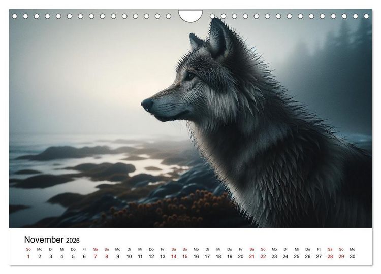 Produktbild: Kanadische K&uuml;stenw&ouml;lfe (Wandkalender 2026 DIN A4 quer), CALVENDO Monatskalender