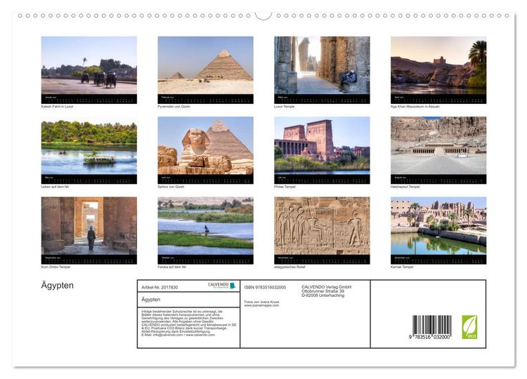 Produktbild: &Auml;gypten (hochwertiger Premium Wandkalender 2026 DIN A2 quer), Kunstdruck in Hochglanz