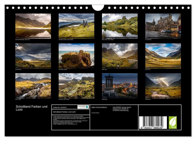 Produktbild: Schottland Farben und Licht (Wandkalender 2026 DIN A4 quer), CALVENDO Monatskalender