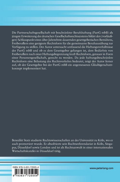 Produktbild: Die Haftungsverfassung der Partnerschaftsgesellschaft mit beschr&auml;nkter Berufshaftung