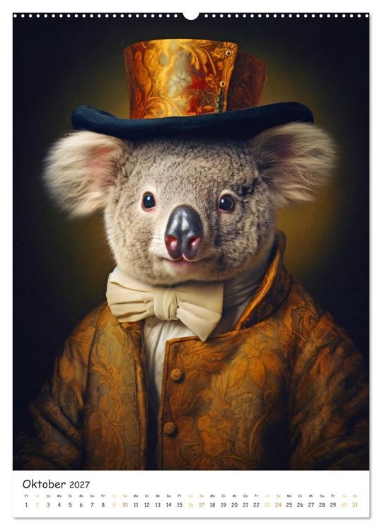 Produktbild: Tierische Kunst - Eine Sammlung von Renaissance-Gem&auml;lden mit tierischen Motiven (hochwertiger Premium Wandkalender 2027 DIN A2 hoch), Kunstdruck in Hochglanz