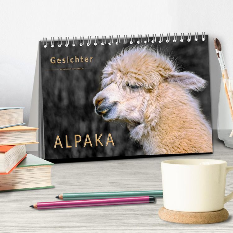 Produktbild: Alpaka Gesichter (Tischkalender 2026 DIN A5 quer), CALVENDO Monatskalender