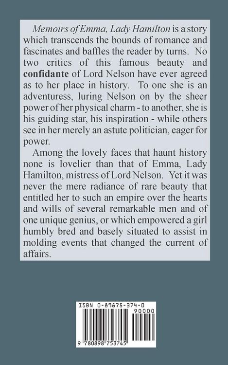 Produktbild: Memoirs of Emma, Lady Hamilton