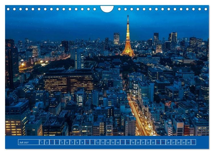Produktbild: Metropolen - Asiens sch&ouml;nste St&auml;dte bei Nacht (Wandkalender 2027 DIN A4 quer), CALVENDO Monatskalender