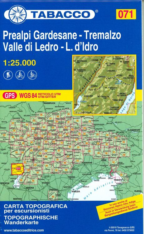 Produktbild: Tabacco Wandern 1 : 25 000 Prealpi Gardesane -Tremalzo Valle di Ledro-L.d'Idro