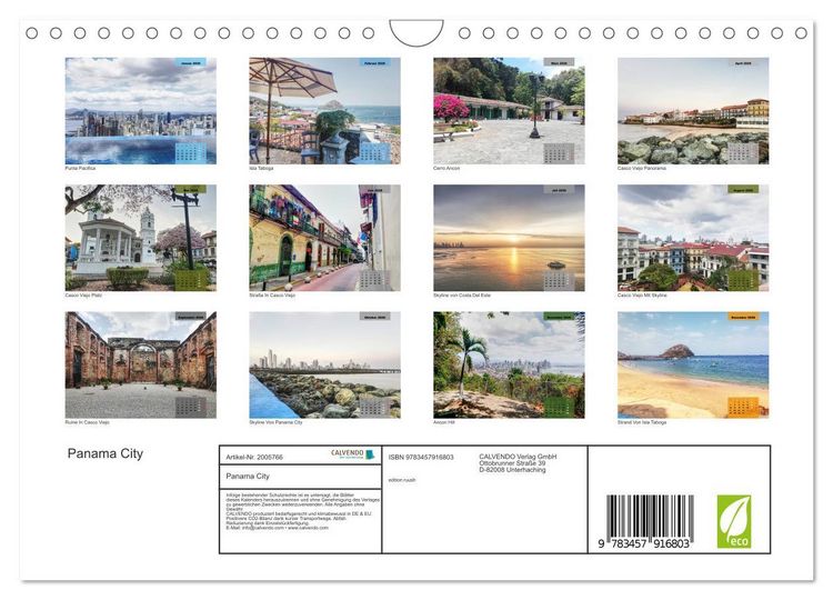 Produktbild: Panama City (Wandkalender 2026 DIN A4 quer), CALVENDO Monatskalender