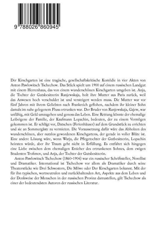 Produktbild: Der Kirschgarten (Eine Tragikom&ouml;die)