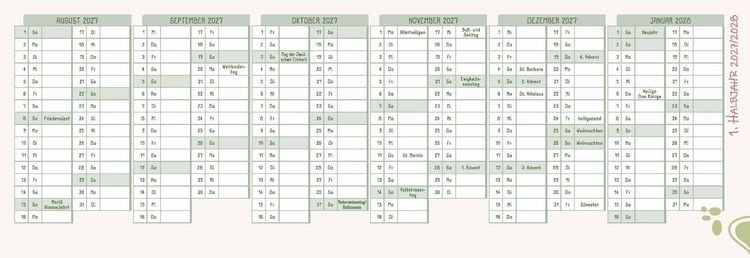Produktbild: Mein Wochen-Tischkalender f&uuml;r das Schuljahr 2026/2027