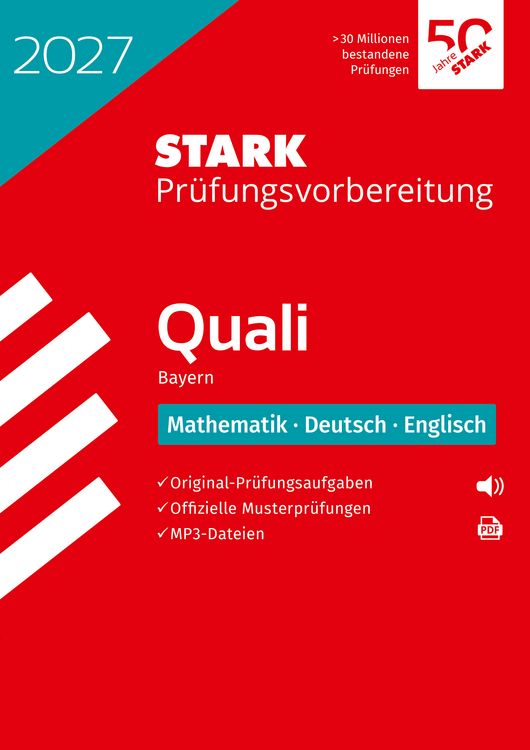 Produktbild: STARK Mathematik, Deutsch, Englisch 9. Klasse - Quali Mittelschule 2027 Bayern - Pr&uuml;fungsvorbereitung