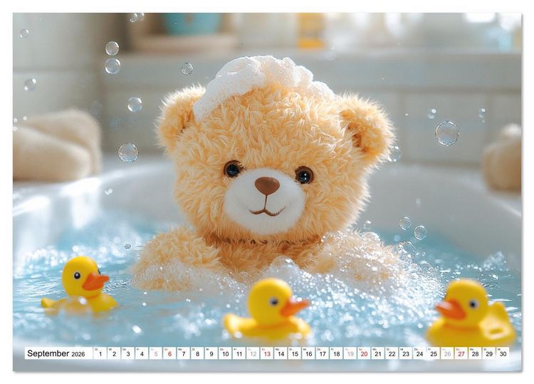 Produktbild: Teddy Babykalender - Jeden Monat zum Knuddeln s&uuml;&szlig; (Tischkalender 2026 DIN A5 quer), CALVENDO Monatskalender