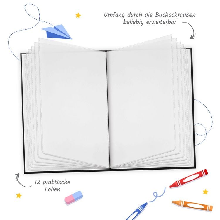 Produktbild: Tr&ouml;tsch Zeugnismappe A4 mit Buchschrauben schwarz
