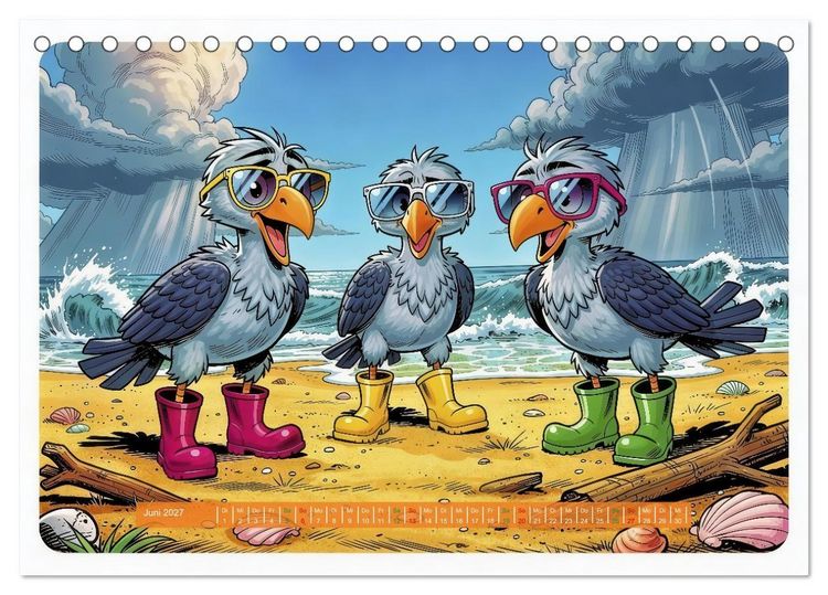 Produktbild: Lustige Sturmv&ouml;gel - Comic (Tischkalender 2027 DIN A5 quer), CALVENDO Monatskalender