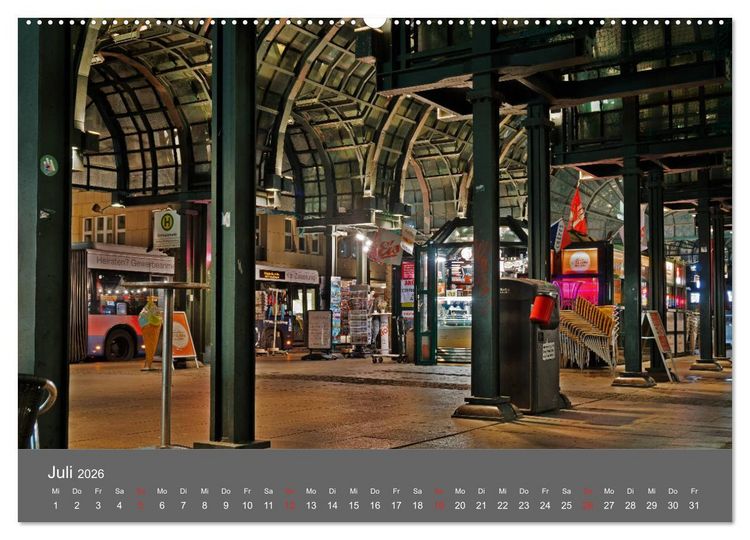 Produktbild: Nightwalk - Hamburg (Wandkalender 2026 DIN A2 quer), CALVENDO Monatskalender