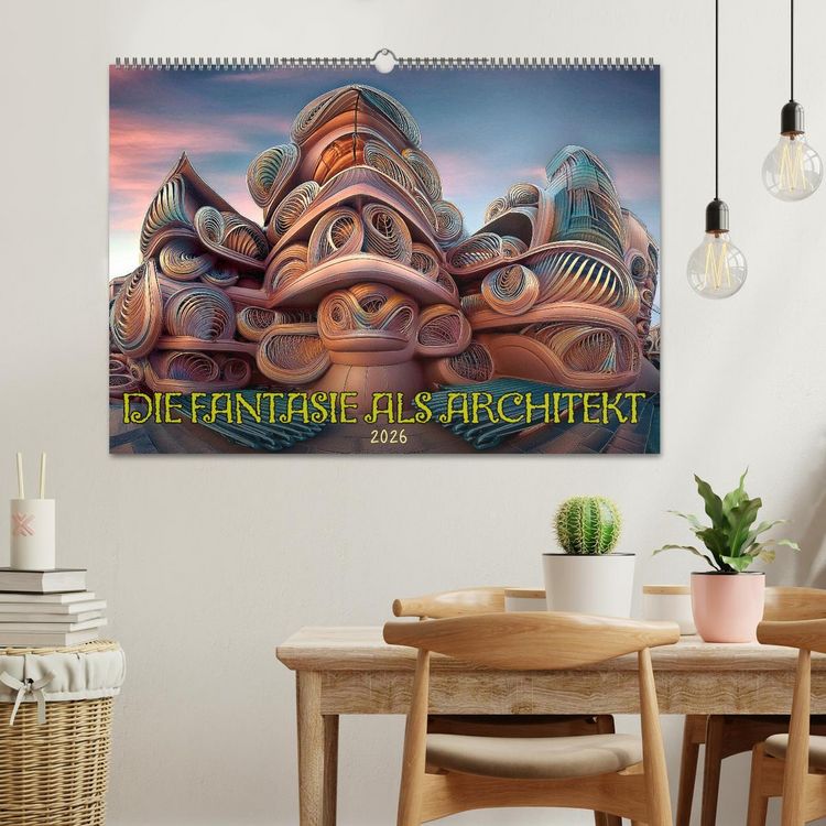 Produktbild: Die Fantasie als Architekt (Wandkalender 2026 DIN A2 quer), CALVENDO Monatskalender