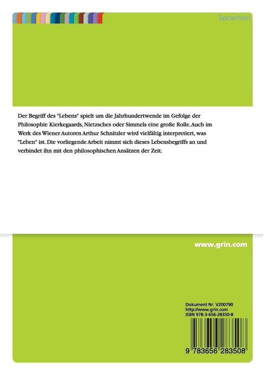Produktbild: "Leben, Gesundheit und Liebe" als zentrale Kategorien des Schreibens bei Arthur Schnitzler