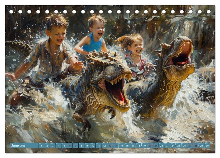 Produktbild: Dinosaur Legends (Desk Calendar 2026 DIN A5 landscape), CALVENDO 12 Month DeskCalendar