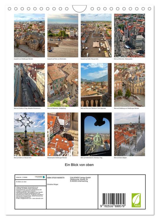 Produktbild: Ein Blick von oben (Wandkalender 2026 DIN A4 hoch), CALVENDO Monatskalender