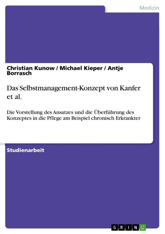 Produktbild: Das Selbstmanagement-Konzept von Kanfer et al.