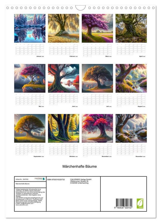 Produktbild: M&auml;rchenhafte B&auml;ume (Wandkalender 2026 DIN A3 hoch), CALVENDO Monatskalender