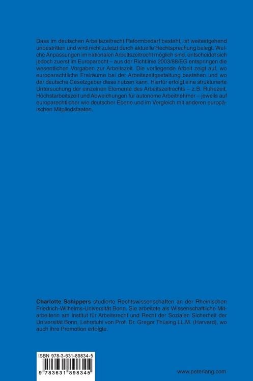 Produktbild: Europarechtliche Freir&auml;ume der Arbeitszeitgestaltung