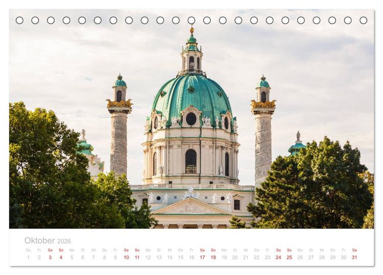 Produktbild: W I E N E R Impressionen (Tischkalender 2026 DIN A5 quer), CALVENDO Monatskalender