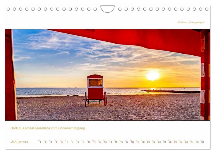 Produktbild: Borkum Inselpanorama (Wandkalender 2026 DIN A4 quer), CALVENDO Monatskalender