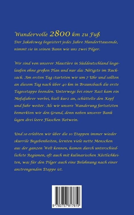 Produktbild: Wunderbare 2800 km den Jakobsweg zu Fu&szlig;