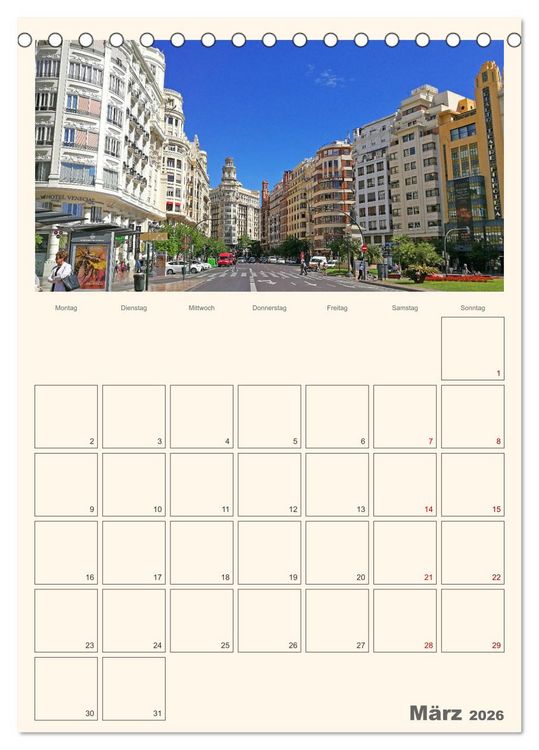 Produktbild: Valencia - Barcelona Terminplaner (Tischkalender 2026 DIN A5 hoch), CALVENDO Monatskalender