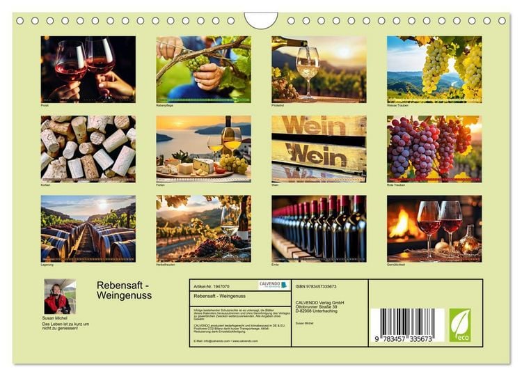 Produktbild: Rebensaft - Weingenuss (Wandkalender 2026 DIN A4 quer), CALVENDO Monatskalender