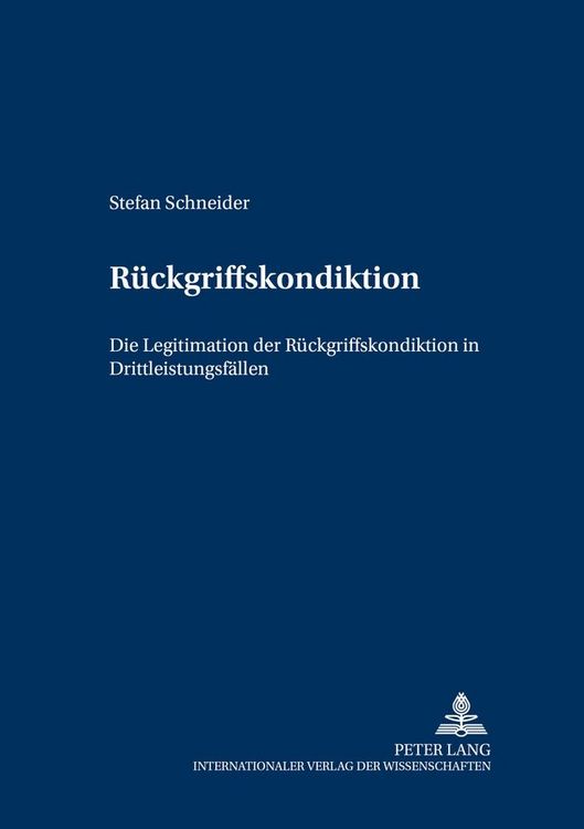 Produktbild: R&uuml;ckgriffskondiktion