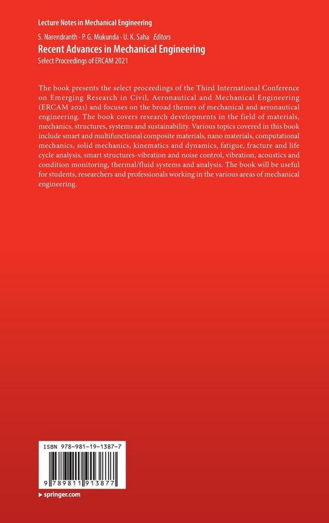 Produktbild: Recent Advances in Mechanical Engineering