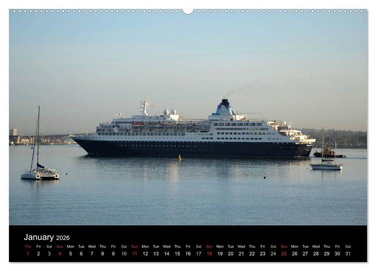 Produktbild: Cruise Southampton (High Quality Premium Wall Calendar 2026 DIN A2 landscape),CALVENDO 12 Month Wall Calendar