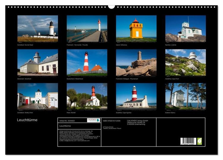 Produktbild: Leuchtt&uuml;rme (Wandkalender 2026 DIN A2 quer), CALVENDO Monatskalender