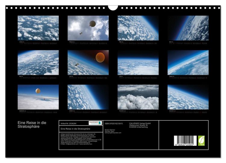 Produktbild: Eine Reise in die Stratosph&auml;re (Wandkalender 2026 DIN A3 quer), CALVENDO Monatskalender