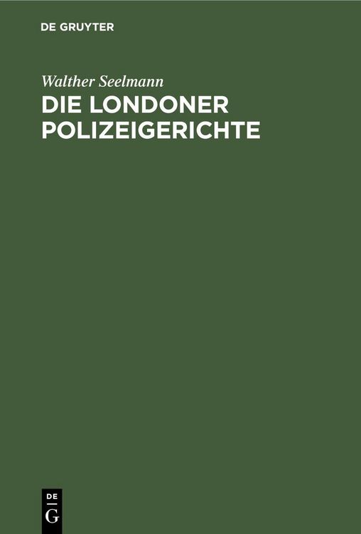 Produktbild: Die Londoner Polizeigerichte