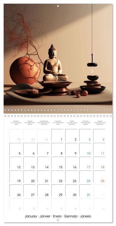 Produktbild: Instant paisible (Calendrier mural carr&eacute; 2026 30x30 cm) Calendrier double avec une page pour vos prises de notes