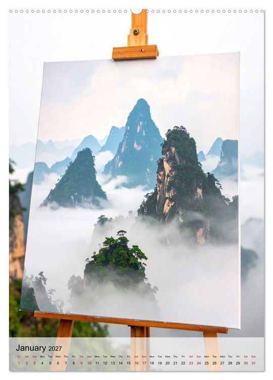 Produktbild: Easel in a Quiet World (High Quality Premium Wall Calendar 2027 DIN A2 portrait),CALVENDO 12 Month Wall Calendar
