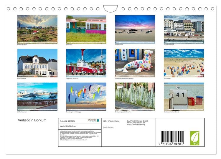 Produktbild: Verliebt in Borkum (Wandkalender 2027 DIN A4 quer), CALVENDO Monatskalender