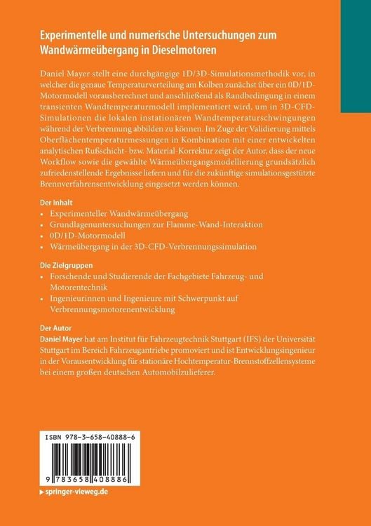 Produktbild: Experimentelle und numerische Untersuchungen zum Wandw&auml;rme&uuml;bergang in Dieselmotoren