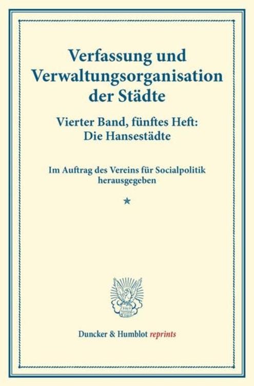 Produktbild: Verfassung und Verwaltungsorganisation der St&auml;dte.