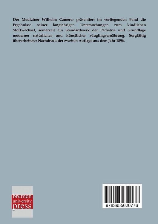 Produktbild: Der Stoffwechsel des Kindes von der Geburt bis zur Beendigung des Wachstums